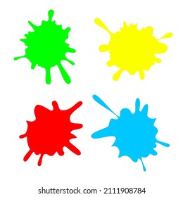 blue red green and yellow spots with splashes