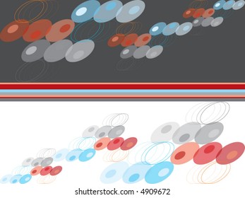 blue, red and grey abstract retro dots on grey and white (vector) - illustration