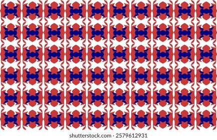 blue and red grid block, attach chain link horizontal abstract background with seamless repeat as bead curtain pattern, replete image design for fabric printing