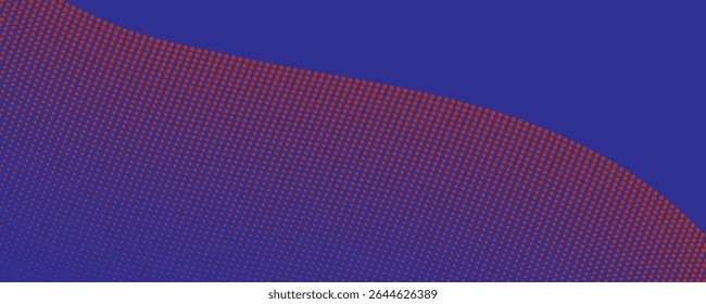 Blue red halftone pattern. Retro comic gradient background. Square pixel dot cartoon texture. Pop art faded gradient pattern. Vector.modern background.