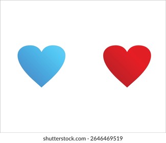 Blue and red heart 3D
