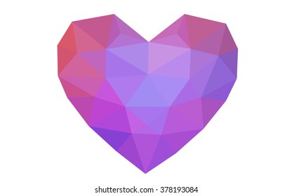 Blue, red heart isolated on white background. Geometric rumpled triangular low poly origami style gradient graphic illustration. Vector polygonal design for your business. Blue, red heart isolated on white background. Geometric rumpled triangular low poly origami style gradient graphic illustration. Vector polygonal design for your business.