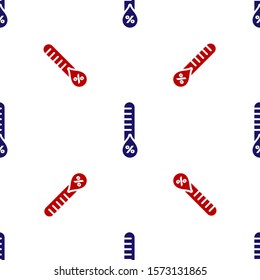 Blue and red Humidity icon isolated seamless pattern on white background. Weather and meteorology, thermometer symbol.  Vector Illustration