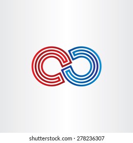 blue red infinity symbol icon design