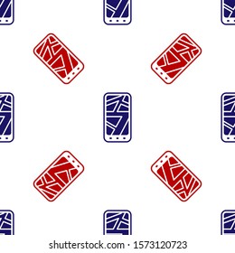 Blue and red Infographic of city map navigation icon isolated seamless pattern on white background. Mobile App Interface concept design. Geolacation concept.  Vector Illustration