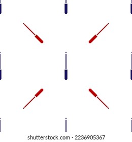 Blue and red Knife sharpener icon isolated seamless pattern on white background.  Vector Illustration