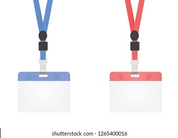 Blue and red lanyard. vector illustration