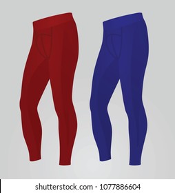Blue and red leggings pants. vector illustration