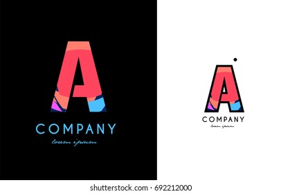 A blue red letter alphabet business logo creative vector company icon design template modern dot