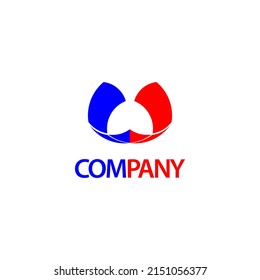 Blue and red letter W logo icon design