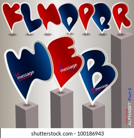 blue and red letters of the alphabet in the form of tag clouds