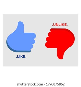 blue and red likes and dislikes symbol