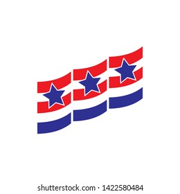Blue and Red line Flag logo design vector