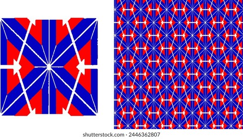 blue red lines and flag vector pattern use for wall design, wallpaper, tiles, carpet and clothing or textiles