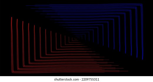 blue and red lines neatly arranged