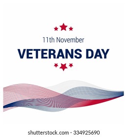 blue and red lines pattern. Happy Veterans Day. November 11th, United state of America, U.S.A veterans day design. Beautiful USA flag Composition. veterans Day poster design