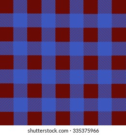 Blue and red lumberjack plaid seamless pattern, vector illustration