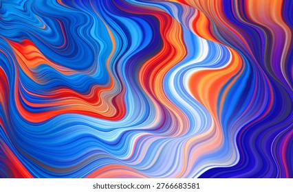 Blue red marble background. Nature gradient wave bg. Precious gemstone onyx texture. Abstract flowing layered slate. Vector illustration, EPS 10.