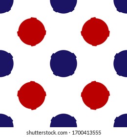 Icono azul y rojo Luna aislado sin fisuras en fondo blanco. Ilustración vectorial