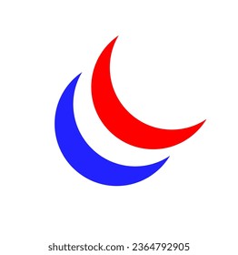Blue and Red moon vector icons together.