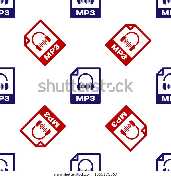 Blue Red Mp3 File Document Download Stock Vector Royalty Free 1555191569