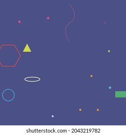 Blue Red Multicolor Digital Geometrical Art Illustration. Grey Colorful Pink Modern Style Simple Hipster Art. Simple Yellow Purple Vector Design Pic. Violet Green Orange Ornamental Fabrics.