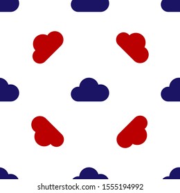 Blue and red Music streaming service icon isolated seamless pattern on white background. Sound cloud computing, online media streaming, online song, audio wave.  Vector Illustration
