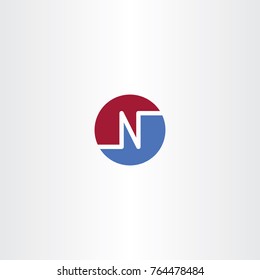 blue red n letter circle logo symbol design