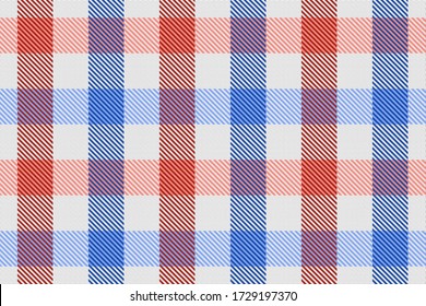blue, red on white Scottish tartan traditional clan ornament repeatable pattern, textile texture from plaid, tablecloths, shirts, clothes, dresses, bedding. editable vector illustration