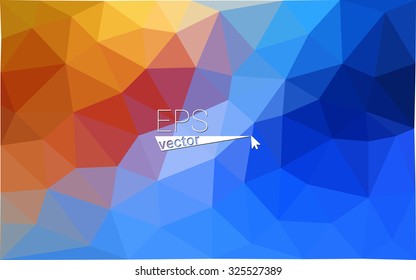 Blue red orange Polygonal Mosaic Background, Vector illustration, Creative Business Design Templates