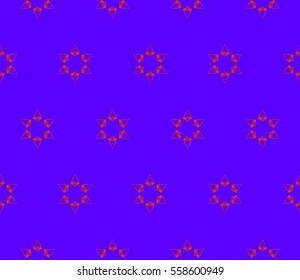 Blue and red ornamental seamless pattern. Vector abstract background.