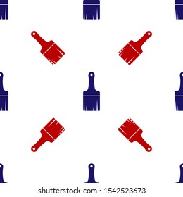 Blue and red Paint brush icon isolated seamless pattern on white background.  Vector Illustration