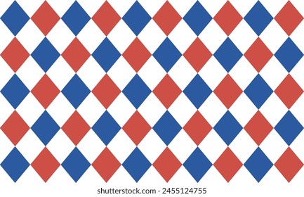 blue and red pattern, blue diamond checkerboard repeat pattern, replete image, design for fabric printing