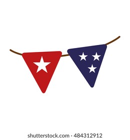 blue and red pennants