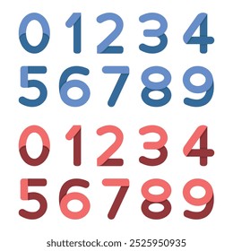 Blue and Red Personalized Numbers, 0 to 9.