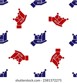 Blue and red Pie chart infographic icon isolated seamless pattern on white background. Diagram chart sign.  Vector Illustration