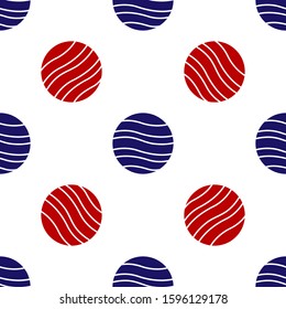 Blue and red Planet Jupiter icon isolated seamless pattern on white background.  Vector Illustration