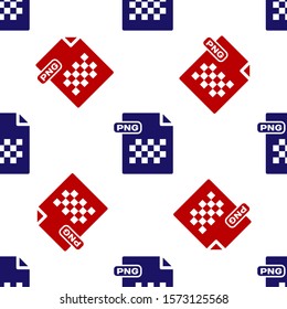 Blue and red PNG file document. Download png button icon isolated seamless pattern on white background. PNG file symbol.  Vector Illustration