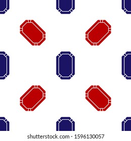 Blue and red Poker table icon isolated seamless pattern on white background.  Vector Illustration