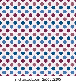 Blue and Red Polka Dots Seamless Pattern. Perfect for arts and crafts, digital paper, fabric printing, textile printing, packaging, scrapbooking, gift wrap, background and more.

