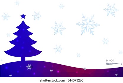 Blue, red postcard low polygon style christmas tree vector illustration consisting of triangles. Abstract polygonal origami or crystal design of New Years celebration. Isolated on white background. Blue, red postcard low polygon style christmas tree vector illustration consisting of triangles. Abstract polygonal origami or crystal design of New Years celebration. Isolated on white background.
