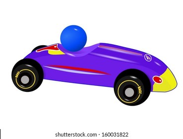 Blue and red Race Car