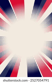 Ilustración de fondo radiante azul o rojo con espacio de texto
