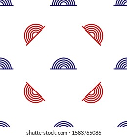 Blue and red Rainbow icon isolated seamless pattern on white background.  Vector Illustration