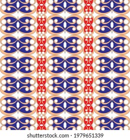 blue and red repeated abstract shape for fabric texture and pattern