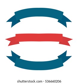 blue and red ribbon isolated