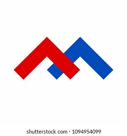 Blue and Red Roof Logo Vector