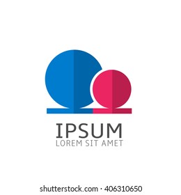 Blue and red rounds Logo icon. Vector illustration