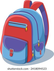 Bolsa de escuela azul y roja