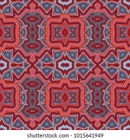 Blue - red seamless ornamental vector pattern